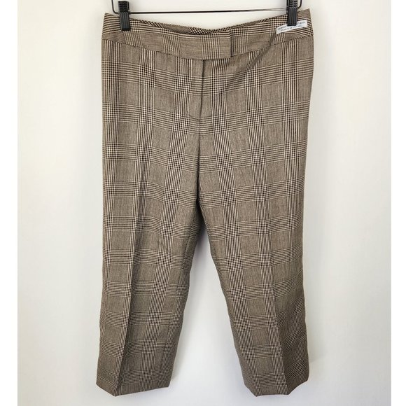 NWOT Pendleton 100% Wool Plaid Houndstooth Crop Trouser Pants sz 10 Petite - Picture 1 of 8